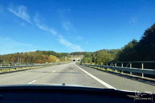Strålande sol på E6 i höjd med Värö - 10/10-17